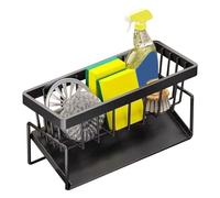 Hitburu Organisateur d'Évier de Cuisine | Porte-Éponge INOX pour Évier Cuisine,Étagère Double Étage Robuste pour Torchons, Savon Et Brosses