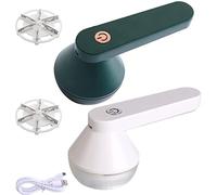 Hitburu Peluche Électrique Rechargeable,Rasoir Charpie, Appareil Coupe Bouloches Électrique Rechargeable avec 2 Lame Rechange Pinceau pour Tapis,Pulls,Canapé,Couverture