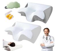 HItianya SOYA-Paris Oreiller SOYA 2.0, SoyaParis Oreiller Ergonomique Cervical 2 en 1, Oreillers Mémoire Soutien Cervical pour Dormir, des Douleurs Au Cou, Au Dos Et Aux Épaules (2PC-A)