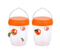 Hitopin Piege Frelon Asiatique, Piège à guêpes avec Lampe Solaire, Piège Vivant écologique à Suspendre, Suspendre Solaire piege a frelon, pour Jardin Balcon Moustique, Mouche, Moucheron(2*Orange)