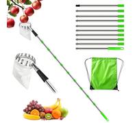 HIULLEN Cueille Fruit Telescopique, 4.2m Cueille Fruit Con Perche, Cueille Pomme, Outil Cueillette Jardin, Convient pour Verger, Ferme et Jardin, pour la RéColte des Pommes, Cerises, Poires, PêChes