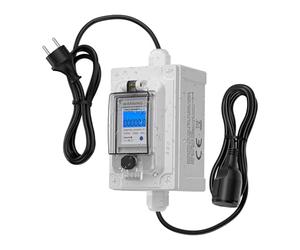 HIUYRFS Compteur Électrique Numérique Mobile 230 V, Compteur Mobile EEC 60 A, Compteur KWH Extérieur Étanche, Prise Industrielle LED avec Réinitialisation, Câble en Caoutchouc Portable