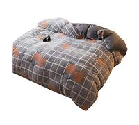 Hiver Chaud Bébé Bambin Enfants Flanelle Toison Housse de Couette avec Fermeture éclair, Animal Chat Fleur Orange Housse de Couette 150x200cm (Orange)
