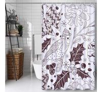 Hiver Rideau Douche 150x180cm Rideau de Douche Oiseau Shower Curtain - Impression Polyester Tissu - avec 12 Crochets - Tissu Lavable en Machine - Imperméable - pour Salle de Bain - Hôtel D#670