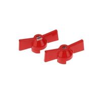 hiwhale Ensemble de poignée de valve en aluminium 2 pièces, poignée papillon rouge pour vannes à bille, accessoire de clé à valve