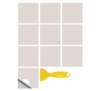 Hixingo Carrelage Adhesif Mural Cuisine, 20 Pièces Salle de Bain, Couleur Unie Rectangulaires Credence Adhesive pour Cuisine, Dalle Pvc Adhesive Murale Carrelage Autocollant (Kaki,10x10cm)