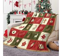 Hixingo Couverture 3D Noël Douce et Confortable Plaid Polaire, Plaid Tout Doux Xmas Couverture Chaude Polaire, Douce Et Moelleuse pour Canapé-Lit et Canapé (Vert,150x200cm)