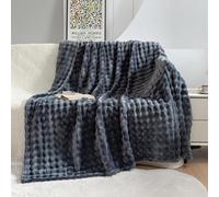 Hixingo Couverture Douce et Confortable Plaid Polaire Plaid Tout Doux Couverture Chaude Polaire, Poilu Douce Et Moelleuse pour Canapé-Lit et Canapé (Gris foncé,70x100cm)