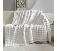 Hixingo Couverture Douce et Confortable Plaid Polaire Plaid Tout Doux Couverture Chaude Polaire, Poilu Douce Et Moelleuse pour Canapé-Lit et Canapé (Blanc,120x200cm)