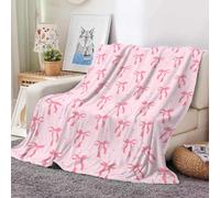 Hixingo Couverture Rose Douce et Confortable Plaid Polaire, Plaid Tout Doux Couverture Chaude Polaire, Douce Et Moelleuse pour Canapé-Lit et Canapé (Nœud Rose,130x150cm)