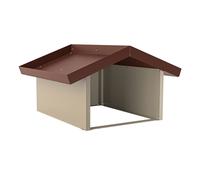 hiyard Mährobotergarage angle / Garage pour robot de tonte & toit de protection résistant aux intempéries pour robot de tonte / beige perle & brun rouille / longueur 777 mm - largeur 890 mm - hauteur
