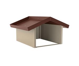 hiyard Mährobotergarage angle / Garage pour robot de tonte & toit de protection résistant aux intempéries pour robot de tonte / beige perle & brun rouille / longueur 777 mm - largeur 890 mm - hauteur 