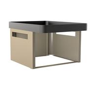 hiyard Mährobotergarage plain / Garage pour robot de tonte & toit de protection résistant aux intempéries pour robot de tonte / noir mat & beige perle / Longueur 892 mm - Largeur 646 mm - Hauteur 444