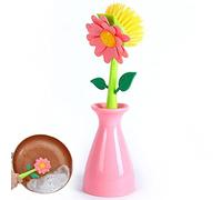 HiyyFloy Brosse De Nettoyage en Forme De Fleur, Brosse À Poignée Amovible, Cuisine, Salle De Bains, Bol, Vaisselle, Pot, Brosse De Nettoyage