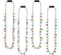 HiyyFloy Collier De Noël, 4 Pièces, Colliers Lumineux, Sapin De Noël, Père Noël, Canne À Sucre, Cadeaux De Fête De Noël Colorés, Fête De Réveillon du Nouvel an Moche