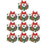 HiyyFloy Lot de 10 Boîtes Cadeaux De Noël 3D avec Nœud pour Les Fêtes, Les Fournitures De Fête, Les Bonbons Les Biscuits en Carton.