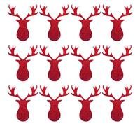 HiyyFloy Lot de 12 Porte-Couverts en Feutre en Forme D'élan De Noël, pour Table À Manger, Fourchette, Cuillère, Décoration De Table De Cuisine