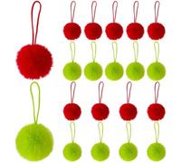 HiyyFloy Lot de 20 Boules De Noël en Fausse Fourrure avec Pendentif en Corde, Décorations De Noël en Forme D'elfe, Pompons en Fausse Fourrure, pour Maison, L'intérieur Les Fêtes