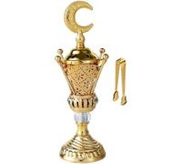 HiyyFloy Porte-encens, Support D'encens Au Charbon D'encens, Brûleur D'encens Arabe, Idéal pour L'aromathérapie, Le Yoga, Le Spa, L'encensoir D'église À Domicile, Doré