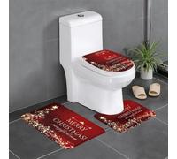 HJFCZH Lot de 3 tapis de salle de bain à imprimé Merry Christmas 61 x 40,6 cm - Tapis pelucheux en microfibre pour une absorption supérieure et une sécurité antidérapante