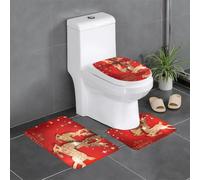 HJFCZH Lot de 3 tapis de salle de bain avec imprimé Merry Christmas 61 x 40,6 cm - Tapis en polyester bien conçu pour un confort et une adhérence améliorés