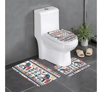 HJFCZH Lot de 3 tapis de salle de bain en polyester bien conçus pour un confort et une meilleure prise en main - Motif cheval Dala suédois - 61 x 40,6 cm