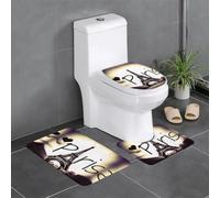 HJFCZH Lot de 3 tapis de salle de bain ultra doux et absorbants pour plus de confort et de style Motif Tour Eiffel Love Paris 61 x 40,6 cm