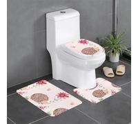 HJFCZH Lovely Hedgehog Prints Lot de 3 tapis de salle de bain 61 x 40,6 cm - Tapis pelucheux en microfibre pour une absorption supérieure et une sécurité antidérapante