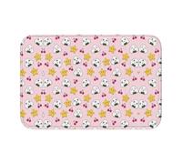 HJFCZH Lovely Rice Ball Prints Hem Mat 40 x 60 cm - Housse de bain en polyester durable avec dos antidérapant pour salle de bain, coiffeuse et suite d'invités