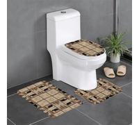 HJFCZH Rustic Lodge Prints Lot de 3 tapis de salle de bain 61 x 40,6 cm - Tapis en polyester bien conçu pour un confort et une adhérence améliorés
