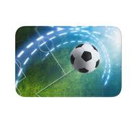 HJFCZH Tapis d'ourlet imprimé ballon de football 101,6 x 152,4 cm - Housse de bain en polyester durable avec dos antidérapant pour salle de bain, meuble-lavabo et suites d'invités