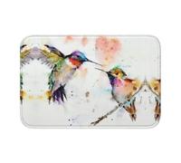 HJFCZH Tapis d'ourlet imprimé oiseaux peinture à l'huile 40 x 60 cm - Couverture de bain en polyester ultra absorbant pour salle de bain, coiffeuse et suite d'invités - Antidérapant et facile
