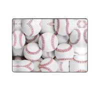 HJFCZH Tapis en fausse fourrure avec imprimé baseball - 203,2 x 147,3 cm - Ultra absorbant et confortable pour la maison, le bureau et au-delà