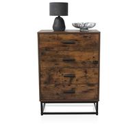 hjh LIVING Commode à 4 tiroirs VINSTRA Armoire à tiroirs de Style Industriel, pour Chambre à Coucher Couloir Salon, Brun 60x38,5x83,5 cm