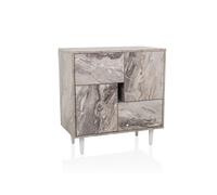hjh Living Commode LYKKJA – Blanc/Marbre