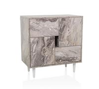 hjh Living Commode LYKKJA – Blanc/Marbre