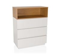 MELMO K - Commode Blanc/Chêne