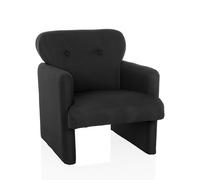 hjh Living - Fauteuil lounge CARIPITO - 1 place, tissu noir