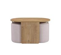 Nestup - Table d'appoint Blanc/Noyer
