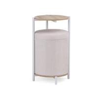 hjh LIVING Table basse avec 2 tabourets, table avec espace de rangement | Table d'appoint ronde, multifonction, table de salon, table de canapé