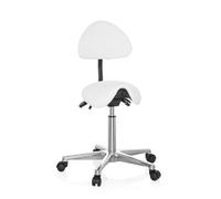 hjh OFFICE 608900 Tabouret/Tabouret/Chaise de Travail pivotant Top Work 20 Simili Cuir Blanc, 36 x 40 x 105