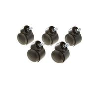 HJH Office Roulettes 619006 siège de bureau sols durs – tige 11 mm / roue 50 mm – Pack 5 Noir