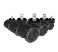 5x ROLO FREE 11mm/50mm Sols durs - Roulettes Noir