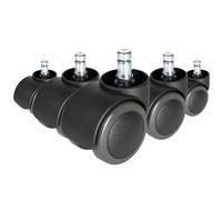 5x ROLO FREE 10mm/50mm Sols durs - Roulettes Noir