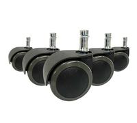 5x ROLO EASY 10mm/50mm Sols durs - Roulettes Noir