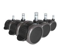 5x ROLO STOP 10mm/65mm Sols durs - Roulettes Noir