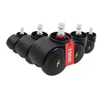 hjh Office 619045 5x Roulette 11x50 Mm Qui Déchargent L’électricité - Antistatiques - Roulettes pour Chaise de Bureau pour Sols Durs | Dérivation de L'électricité Statique