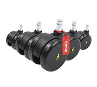5x ROLO ESD 11mm/65mm Sols durs - Roulettes Noir