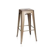 hjh OFFICE 645013 Tabouret de Bar VANTAGGIO High Métal Or, Tabouret Industriel Haut, empilable