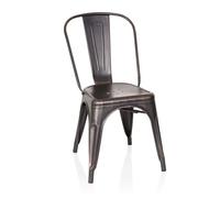hjh OFFICE 645036 Chaise bistrot VANTAGGIO Comfort Métal Noir/Or, Style Industriel, empilable